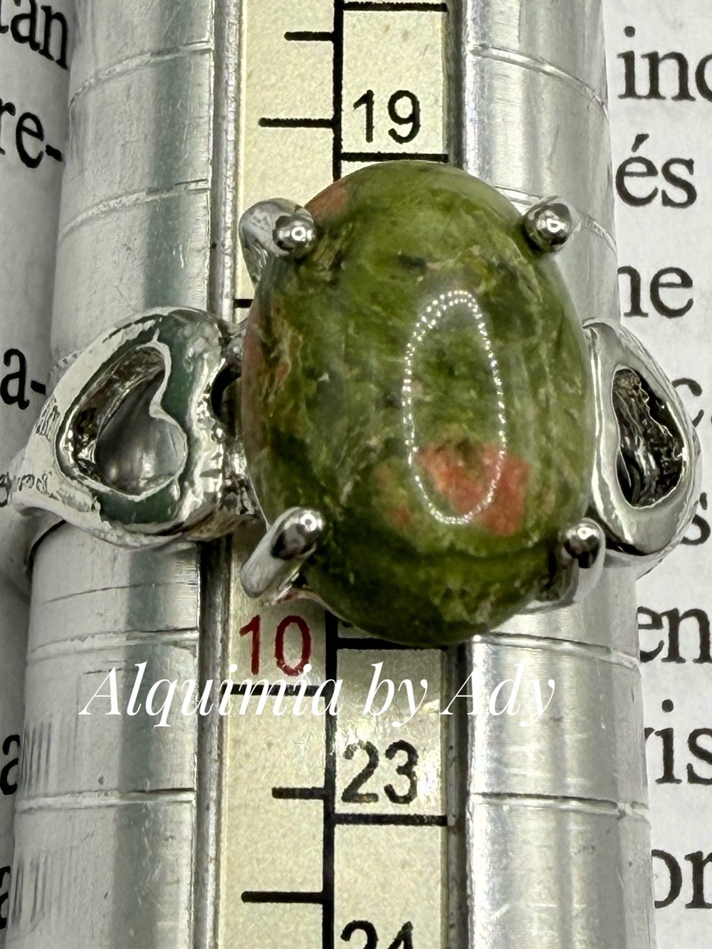 Olive GREEN UNAKITE silver